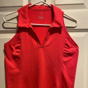 Old Navy ACTIVE Sleeveless Size M Fitted Tank Top with Collar - Bright Orange